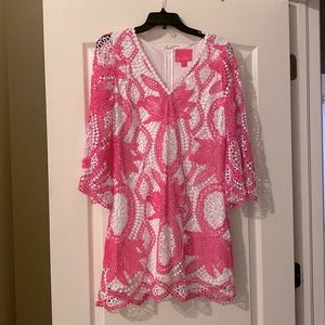 Lily Pulitzer pink & white romper